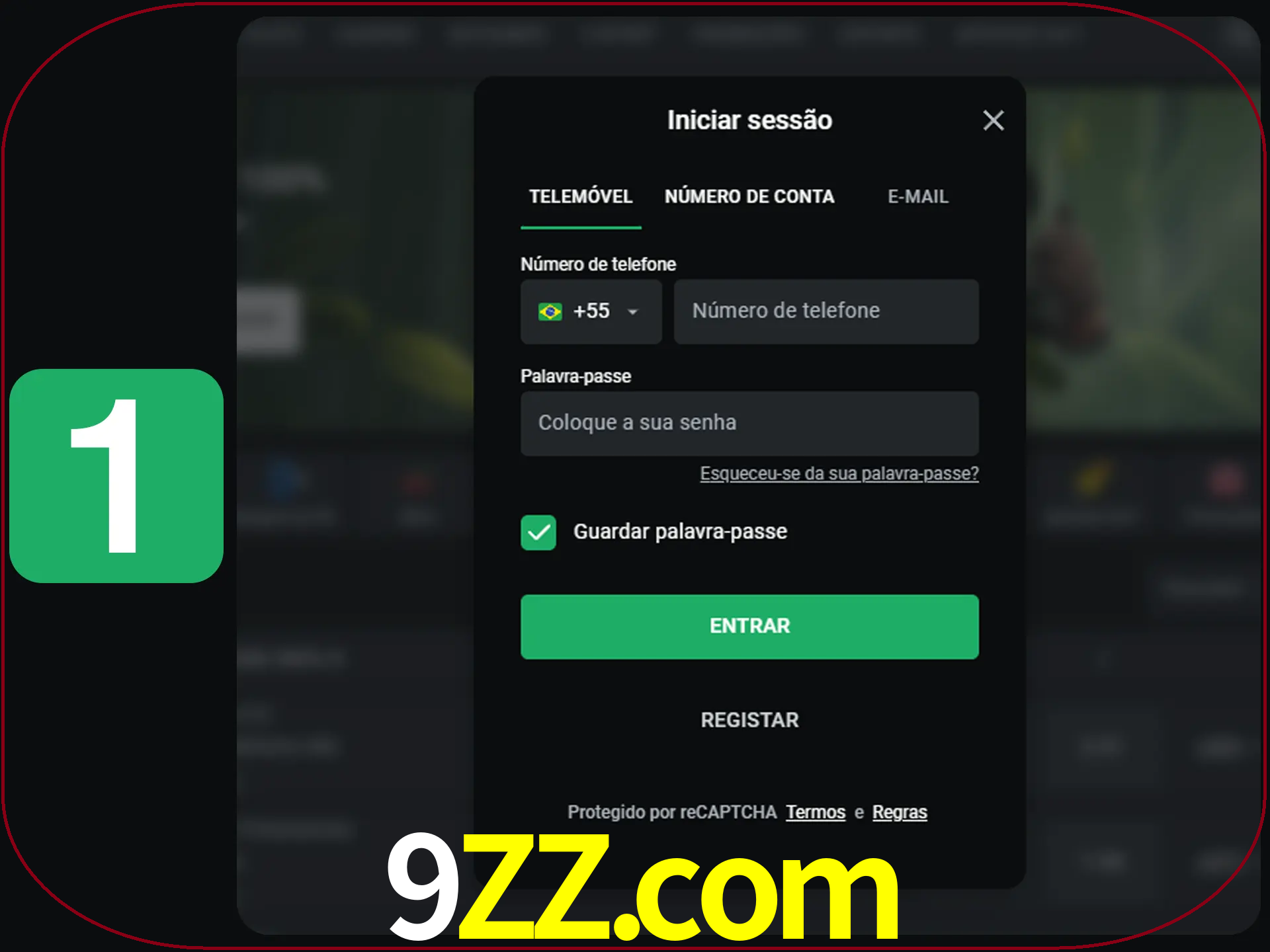 Clique no botão Entrar.